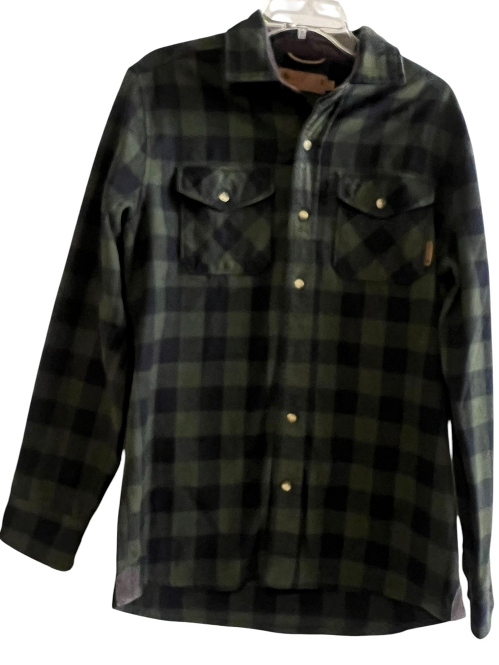 Levitate Green and Black Plaid Shirt Jacket - Medium